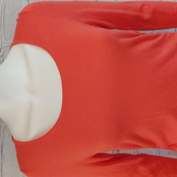Ann Taylor Cashmere Blend Lightweight Sweater M Medium Pumpkin Orange - Picture 3 of 6